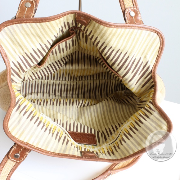 Fossil Bag Canvas Leather Hobo Large Shoulder Bag Floral Motif ZB 2917 - Picture 8 of 9